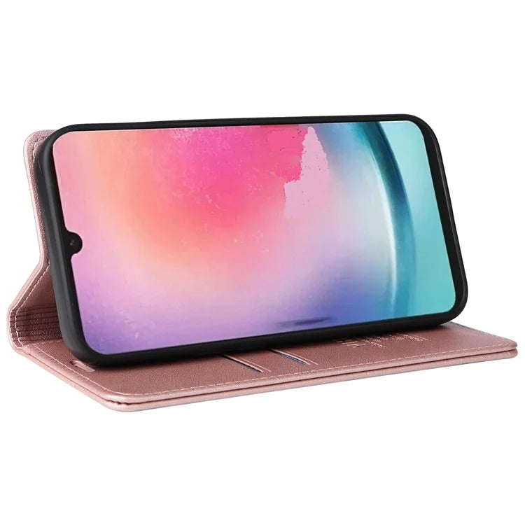 YIKATU YK-001 For Samsung Galaxy A24 4G (162.1 x 77.6 x 8.3mm) Case Magnetic Closing Phone Cover PU Leather Wallet Stand Shell