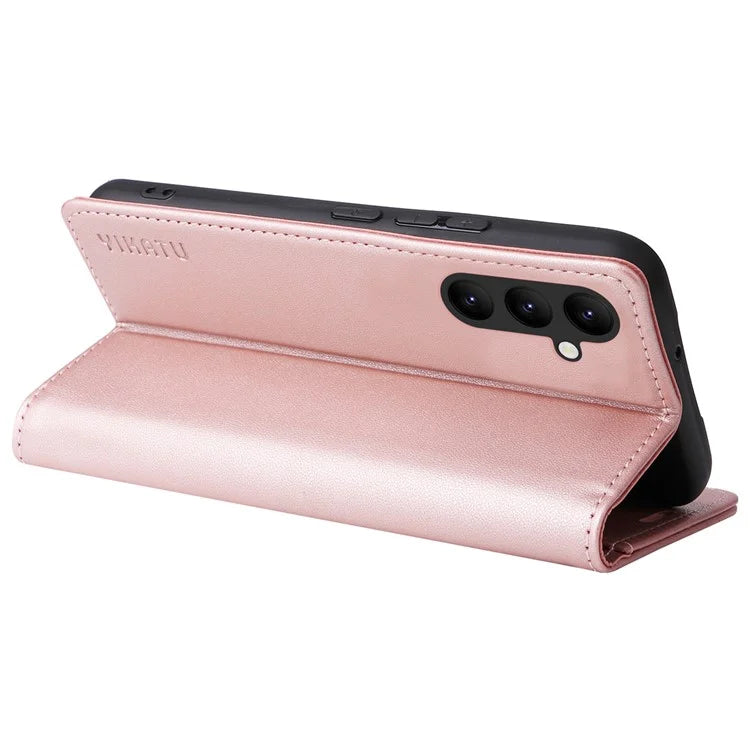 YIKATU YK-001 For Samsung Galaxy A24 4G (162.1 x 77.6 x 8.3mm) Case Magnetic Closing Phone Cover PU Leather Wallet Stand Shell