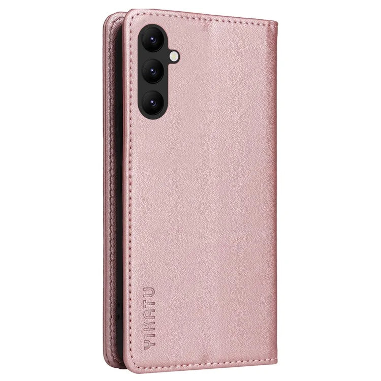 YIKATU YK-001 For Samsung Galaxy A24 4G (162.1 x 77.6 x 8.3mm) Case Magnetic Closing Phone Cover PU Leather Wallet Stand Shell