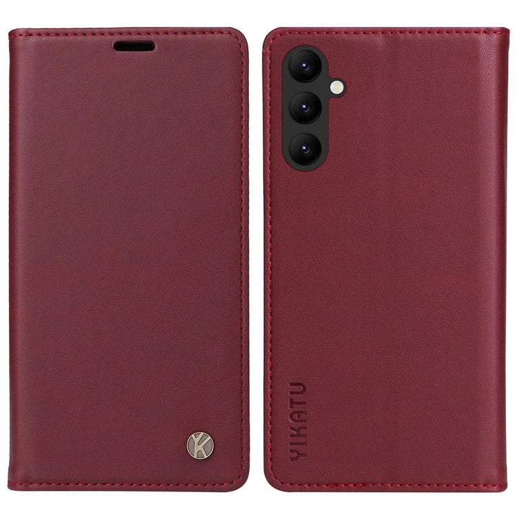 YIKATU YK-001 For Samsung Galaxy A24 4G (162.1 x 77.6 x 8.3mm) Case Magnetic Closing Phone Cover PU Leather Wallet Stand Shell