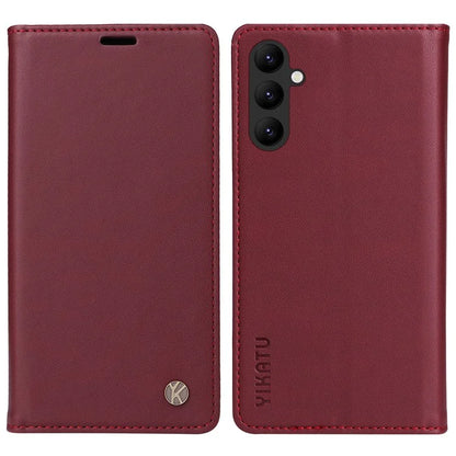 YIKATU YK-001 For Samsung Galaxy A24 4G (162.1 x 77.6 x 8.3mm) Case Magnetic Closing Phone Cover PU Leather Wallet Stand Shell