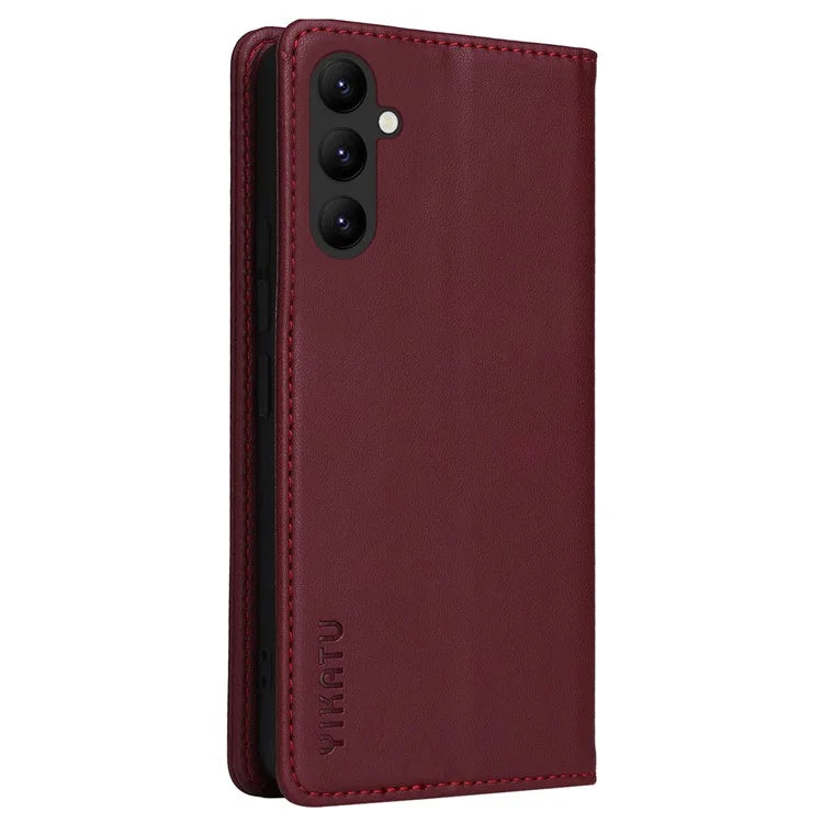 YIKATU YK-001 For Samsung Galaxy A24 4G (162.1 x 77.6 x 8.3mm) Case Magnetic Closing Phone Cover PU Leather Wallet Stand Shell
