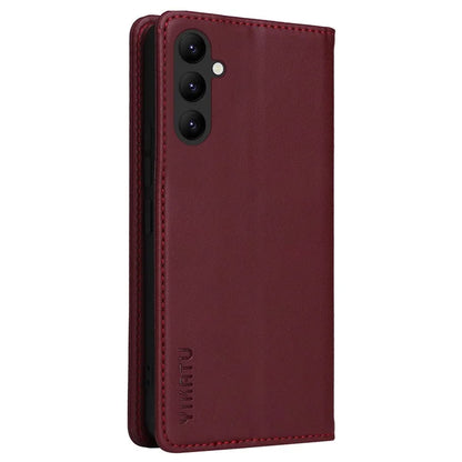 YIKATU YK-001 For Samsung Galaxy A24 4G (162.1 x 77.6 x 8.3mm) Case Magnetic Closing Phone Cover PU Leather Wallet Stand Shell