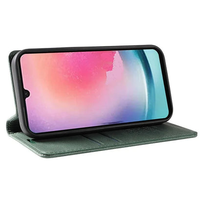YIKATU YK-004 For Samsung Galaxy A24 4G (162.1 x 77.6 x 8.3mm) Case Magnetic PU Leather Stand Wallet Phone Cover