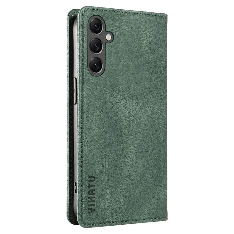 YIKATU YK-004 For Samsung Galaxy A24 4G (162.1 x 77.6 x 8.3mm) Case Magnetic PU Leather Stand Wallet Phone Cover