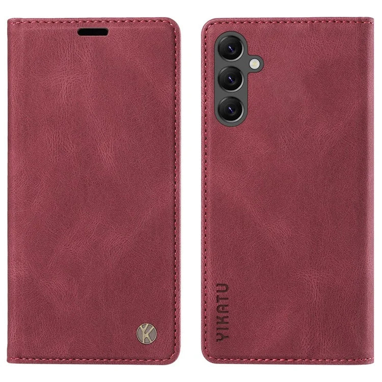 YIKATU YK-004 For Samsung Galaxy A24 4G (162.1 x 77.6 x 8.3mm) Case Magnetic PU Leather Stand Wallet Phone Cover