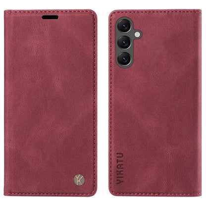 YIKATU YK-004 For Samsung Galaxy A24 4G (162.1 x 77.6 x 8.3mm) Case Magnetic PU Leather Stand Wallet Phone Cover