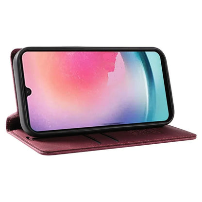 YIKATU YK-004 For Samsung Galaxy A24 4G (162.1 x 77.6 x 8.3mm) Case Magnetic PU Leather Stand Wallet Phone Cover