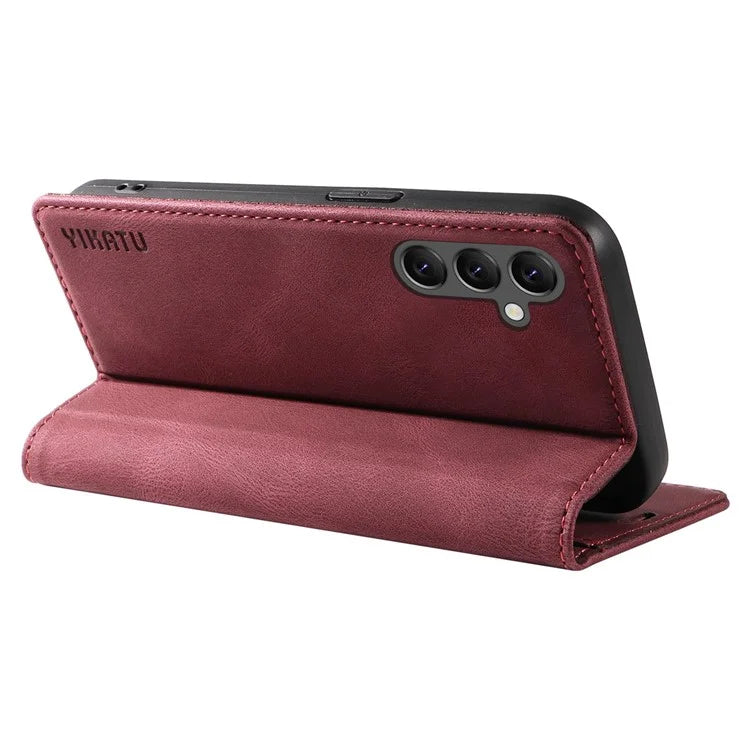YIKATU YK-004 For Samsung Galaxy A24 4G (162.1 x 77.6 x 8.3mm) Case Magnetic PU Leather Stand Wallet Phone Cover