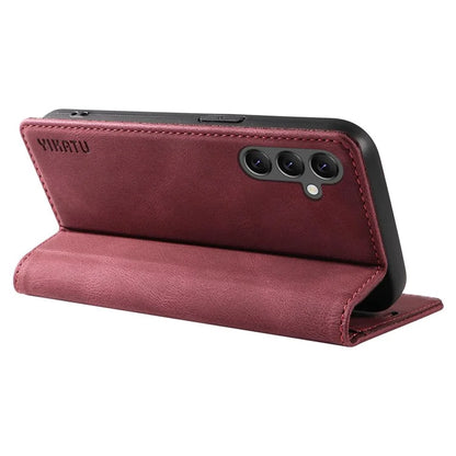 YIKATU YK-004 For Samsung Galaxy A24 4G (162.1 x 77.6 x 8.3mm) Case Magnetic PU Leather Stand Wallet Phone Cover