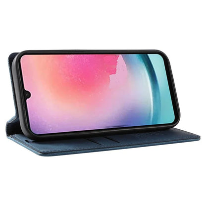 YIKATU YK-004 For Samsung Galaxy A24 4G (162.1 x 77.6 x 8.3mm) Case Magnetic PU Leather Stand Wallet Phone Cover