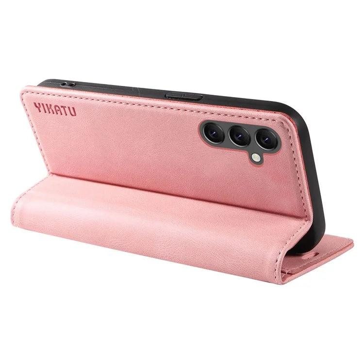 YIKATU YK-004 For Samsung Galaxy A24 4G (162.1 x 77.6 x 8.3mm) Case Magnetic PU Leather Stand Wallet Phone Cover