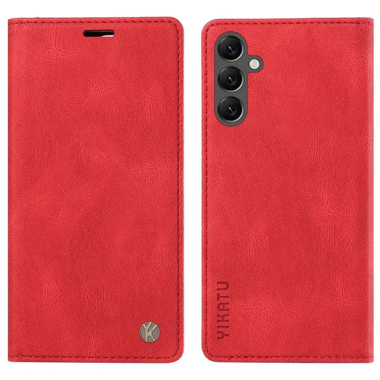 YIKATU YK-004 For Samsung Galaxy A24 4G (162.1 x 77.6 x 8.3mm) Case Magnetic PU Leather Stand Wallet Phone Cover