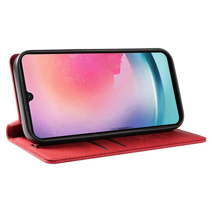 YIKATU YK-004 For Samsung Galaxy A24 4G (162.1 x 77.6 x 8.3mm) Case Magnetic PU Leather Stand Wallet Phone Cover