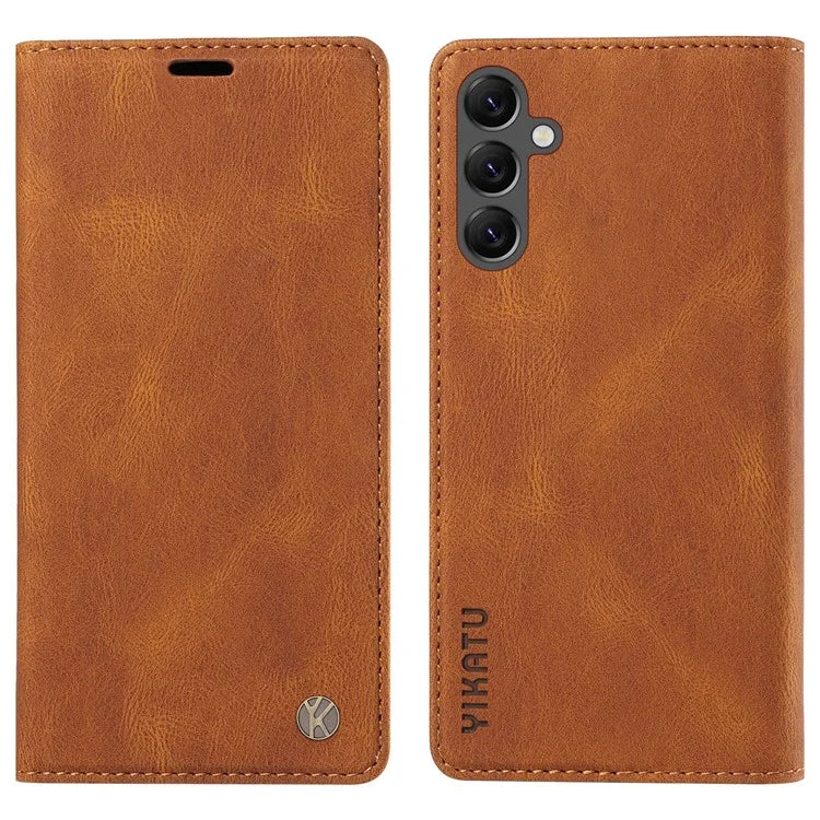 YIKATU YK-004 For Samsung Galaxy A24 4G (162.1 x 77.6 x 8.3mm) Case Magnetic PU Leather Stand Wallet Phone Cover