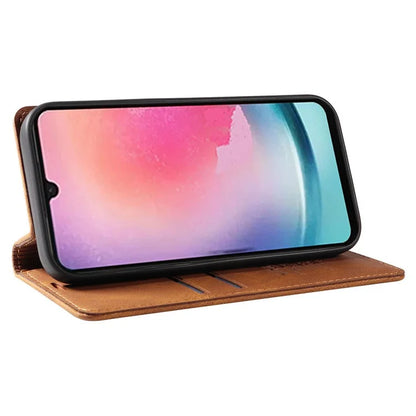 YIKATU YK-004 For Samsung Galaxy A24 4G (162.1 x 77.6 x 8.3mm) Case Magnetic PU Leather Stand Wallet Phone Cover