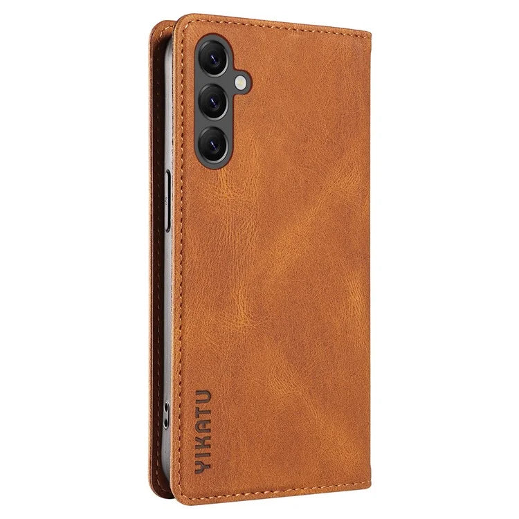 YIKATU YK-004 For Samsung Galaxy A24 4G (162.1 x 77.6 x 8.3mm) Case Magnetic PU Leather Stand Wallet Phone Cover