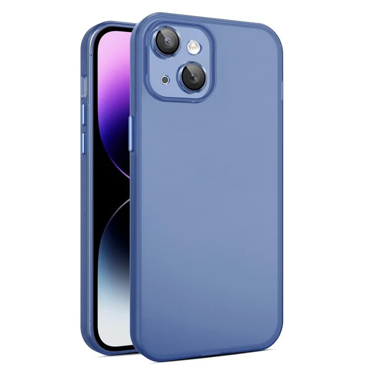 Anti-Drop Phone Case for iPhone 14 Plus Case PC+TPU Phone Cover with Glass Lens Film