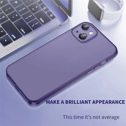 Anti-Drop Phone Case for iPhone 14 Plus Case PC+TPU Phone Cover with Glass Lens Film