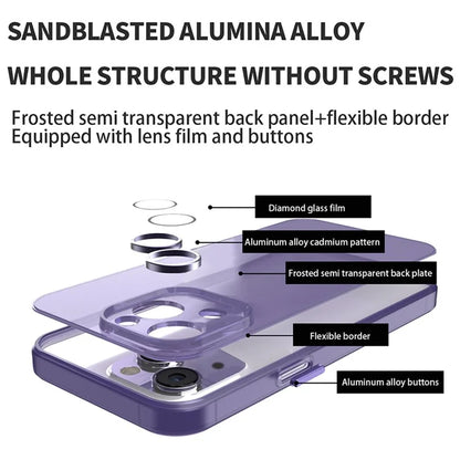 Anti-Drop Phone Case for iPhone 14 Plus Case PC+TPU Phone Cover with Glass Lens Film