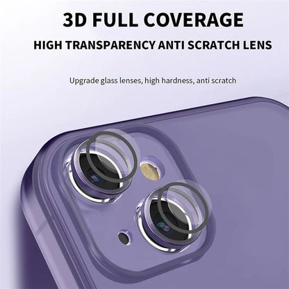 Anti-Drop Phone Case for iPhone 14 Plus Case PC+TPU Phone Cover with Glass Lens Film