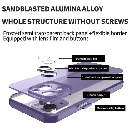 Anti-Drop Phone Case for iPhone 14 Plus Case PC+TPU Phone Cover with Glass Lens Film