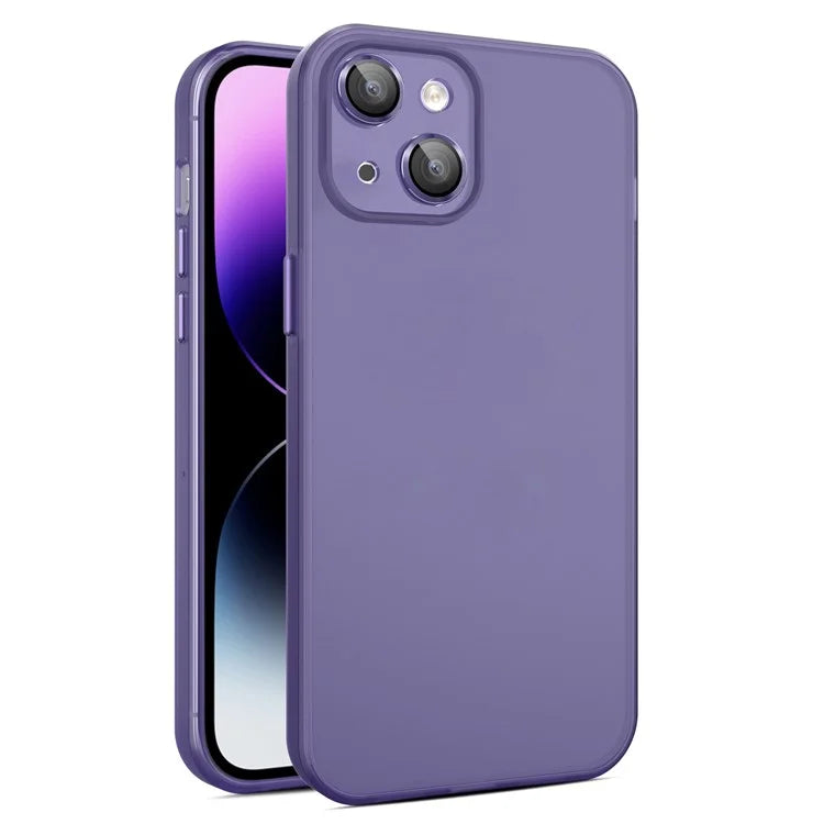Anti-Drop Phone Case for iPhone 14 Plus Case PC+TPU Phone Cover with Glass Lens Film
