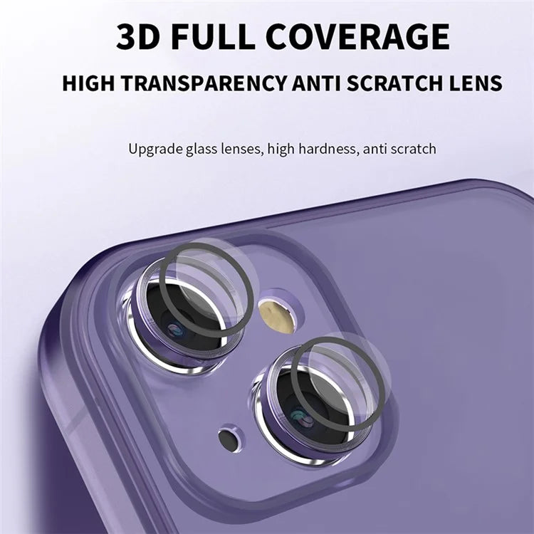 Anti-Drop Phone Case for iPhone 14 Plus Case PC+TPU Phone Cover with Glass Lens Film