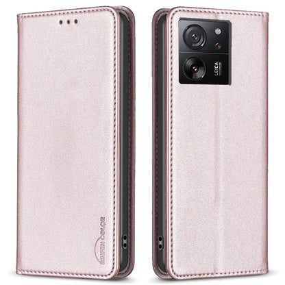 BINFEN COLOR BF18 For Xiaomi 13T / 13T Pro / Redmi K60 Ultra Case PU Leather Card Slots Phone Cover Shell