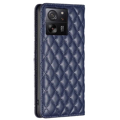 BINFEN COLOR BF Style-16 For Xiaomi 13T / 13T Pro / Redmi K60 Ultra Case PU Leather Rhombus Phone Cover
