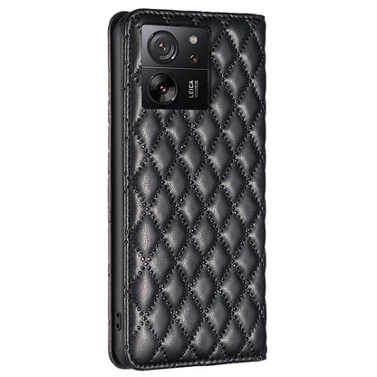 BINFEN COLOR BF Style-16 For Xiaomi 13T / 13T Pro / Redmi K60 Ultra Case PU Leather Rhombus Phone Cover