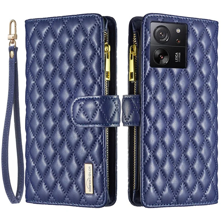 BINFEN COLOR BF Style-15 For Xiaomi 13T / 13T Pro / Redmi K60 Ultra Case PU Leather Zipper Wallet Phone Cover