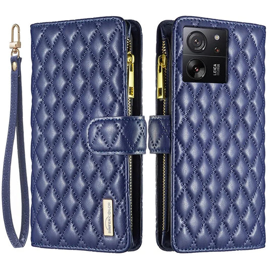 BINFEN COLOR BF Style-15 For Xiaomi 13T / 13T Pro / Redmi K60 Ultra Case PU Leather Zipper Wallet Phone Cover