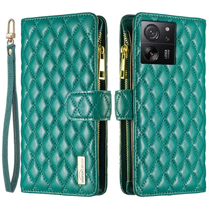 BINFEN COLOR BF Style-15 For Xiaomi 13T / 13T Pro / Redmi K60 Ultra Case PU Leather Zipper Wallet Phone Cover