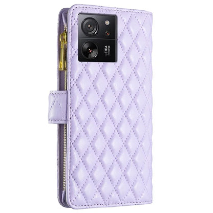 BINFEN COLOR BF Style-15 For Xiaomi 13T / 13T Pro / Redmi K60 Ultra Case PU Leather Zipper Wallet Phone Cover