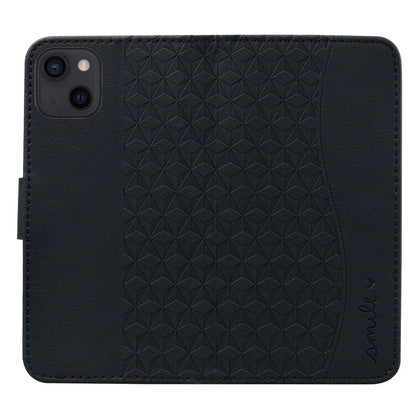 For iPhone 14 Plus Case Wallet Stand Imprinted Rhombus Phone Cover