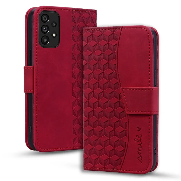 For Samsung Galaxy A53 5G Case Imprinted Leather Stand Phone Cover