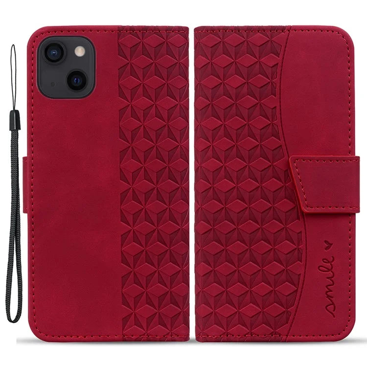 For iPhone 14 Case Imprinted Leather Phone Cover with Wallet Stand