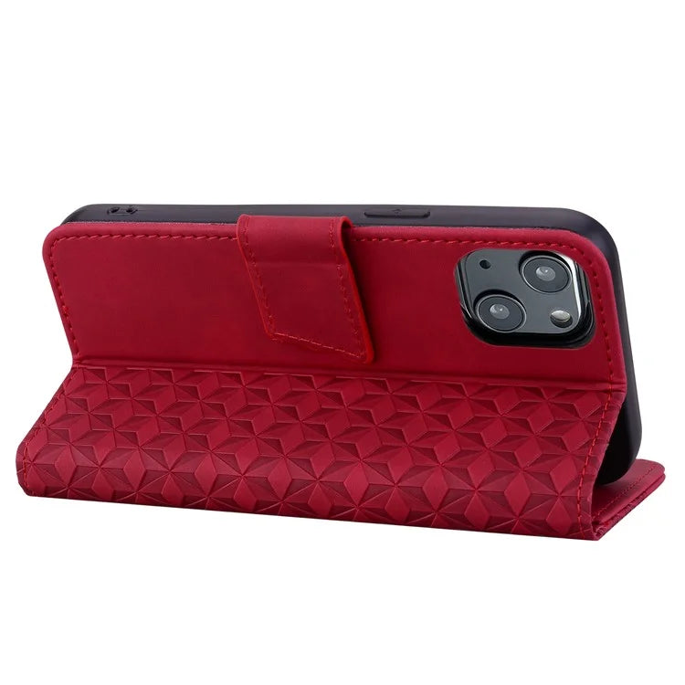 For iPhone 14 Case Imprinted Leather Phone Cover with Wallet Stand