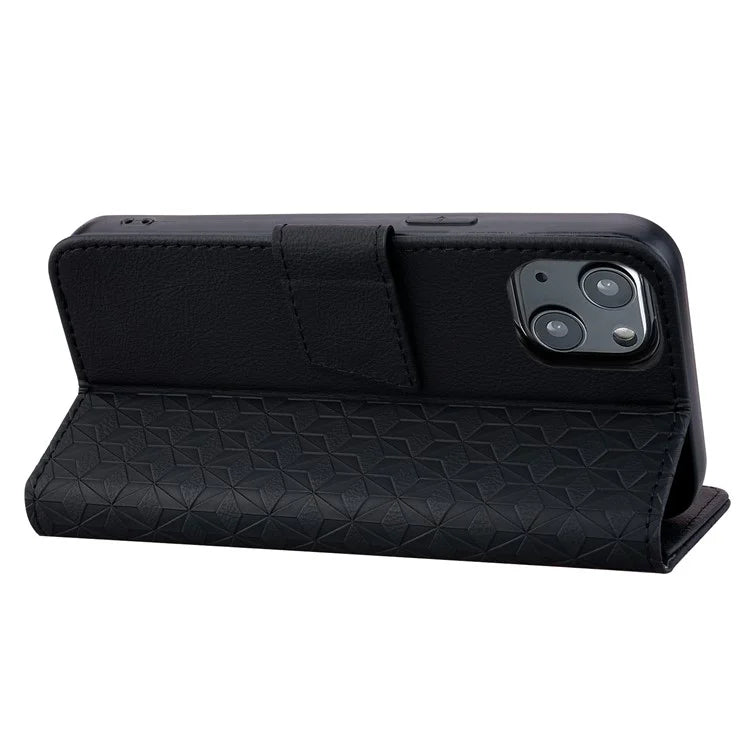 For iPhone 14 Case Imprinted Leather Phone Cover with Wallet Stand