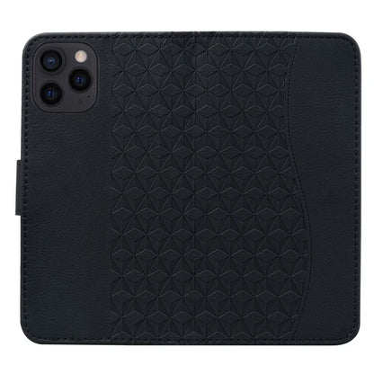 For iPhone 14 Pro Max Leather Case Imprinted Rhombus Wallet Cover