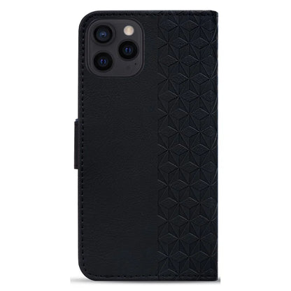 For iPhone 14 Pro Max Leather Case Imprinted Rhombus Wallet Cover