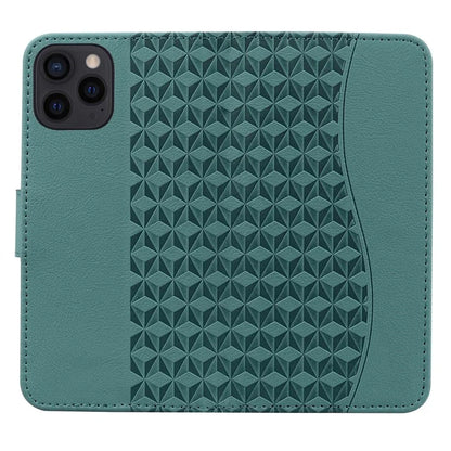 For iPhone 14 Pro Max Leather Case Imprinted Rhombus Wallet Cover