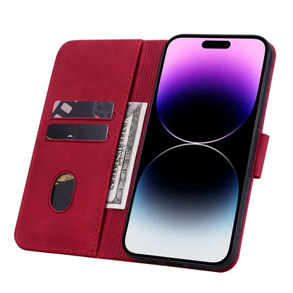 For iPhone 14 Pro Case Imprinted Rhombus Phone Leather Cover