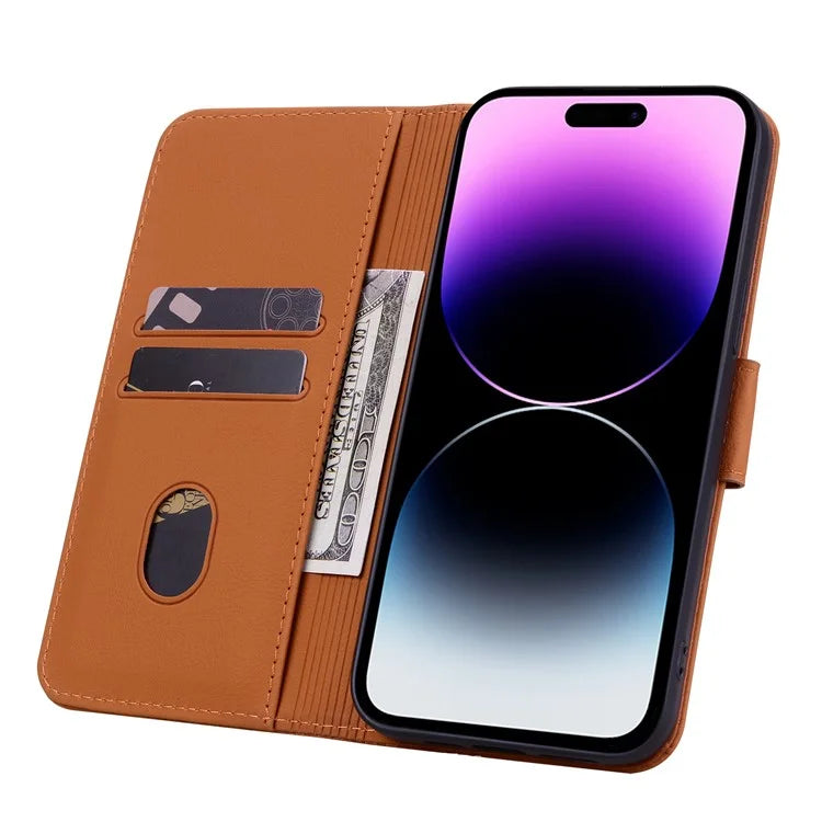 For iPhone 14 Pro Case Imprinted Rhombus Phone Leather Cover