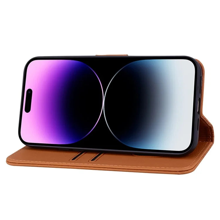 For iPhone 14 Pro Case Imprinted Rhombus Phone Leather Cover