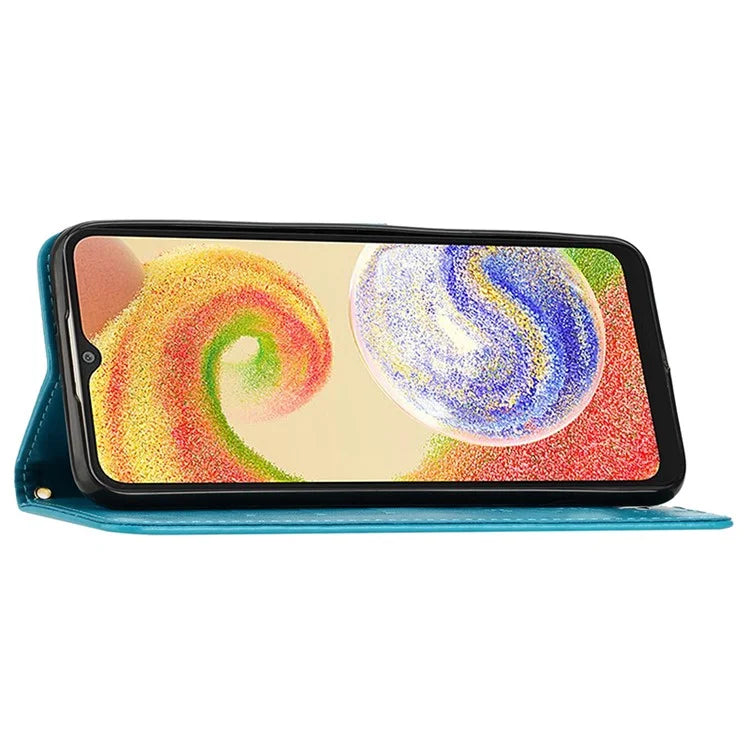 For Samsung Galaxy A05 4G Case Wallet Leather Cover with Imprinted Butterfly