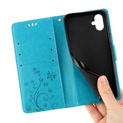 For Samsung Galaxy A05 4G Case Wallet Leather Cover with Imprinted Butterfly
