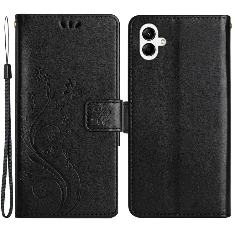 For Samsung Galaxy A05 4G Case Wallet Leather Cover with Imprinted Butterfly