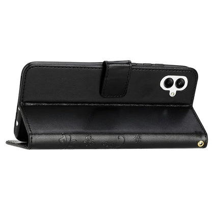 For Samsung Galaxy A05 4G Case Wallet Leather Cover with Imprinted Butterfly